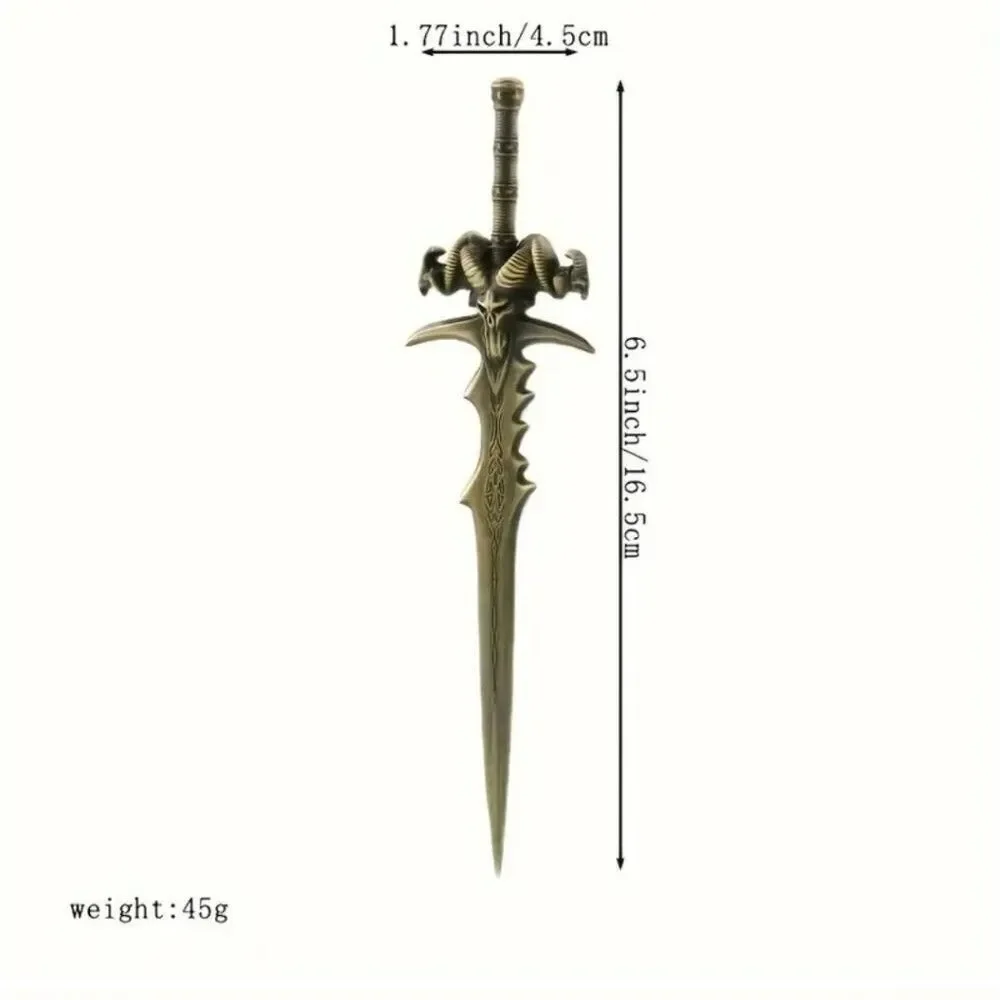 Bronze sword letter opener ram head dagger stationary